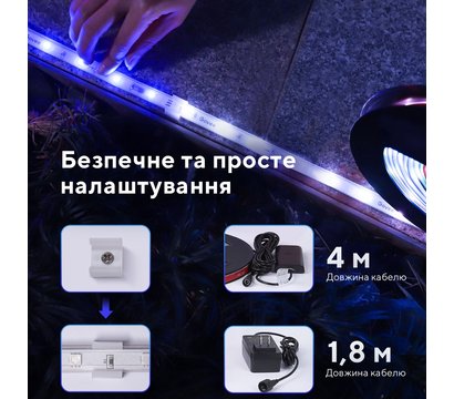 Изображение 8 Smart лента Govee H6172 Phantasy Outdoor LED RGBIC Strip Lights 10м White