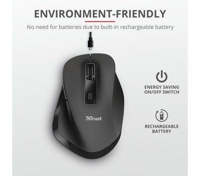 Зображення 8 Миша Trust Voxx Rechargeable Ergonomic, WL Black — 23731