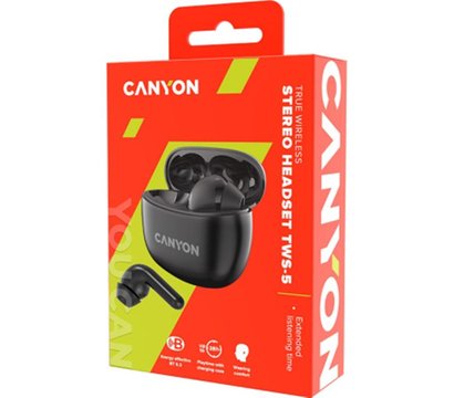 Зображення 5 Bluetooth гарнітура Canyon TWS-5 Black — CNS-TWS5B
