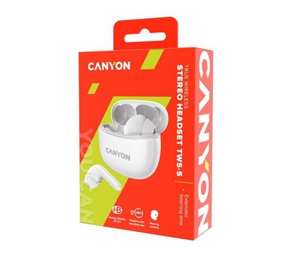 Зображення 6 Bluetooth гарнітура Canyon TWS-5 White — CNS-TWS5W