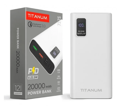 Изображение 4 Повербанк Titanum 727S 20000mAh 22.5W White