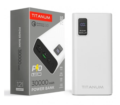 Зображення 4 Універсальна мобільна батарея Titanium 728S 30000mAh 22.5W White