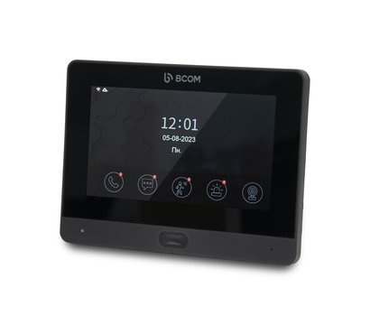 Изображение 2 Домофонна система Bcom BD-760FHD/T Black + BT-400FHD Black, Цвет (домофон + панель): черный + черный