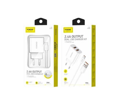 Изображение 3 Зарядное устройство Foneng EU45 Dual USB Charger (2USBх2.4A) White + кабель USB Type C — EU45-CH-TC