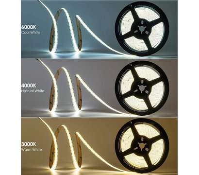Зображення 3 LED стрічка Prolum Pro Cob-480 IP20 24V, warm white під 24В, Колір світіння: теплого білого