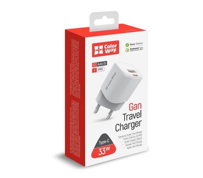 Зображення 5 Зарядний пристрій ColorWay GaN PD Port USB PPS White — CW-CHS043PD-WT