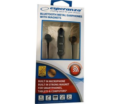 Изображение 2 Наушники Esperanza Magnetic Metal Black — EH186K размещен на проводе