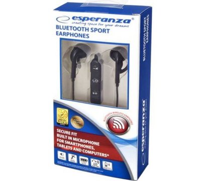 Изображение 2 Наушники Esperanza Sport Black — EH187K размещен на проводе