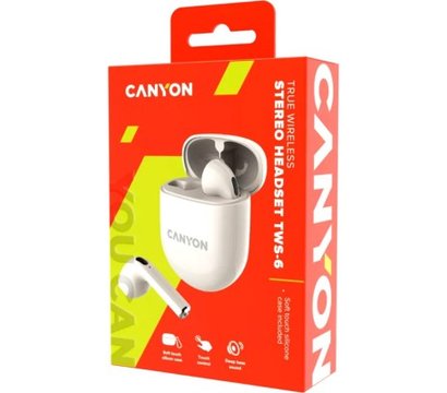 Изображение 6 Наушники Canyon TWS-6 Beige — CNS-TWS6BE для телефона