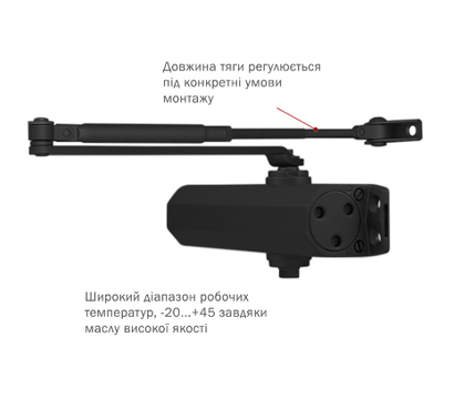 Зображення 2 Дотягувач Ryobi D-2005V BC STD Black верхній, Колір корпусу: чорний