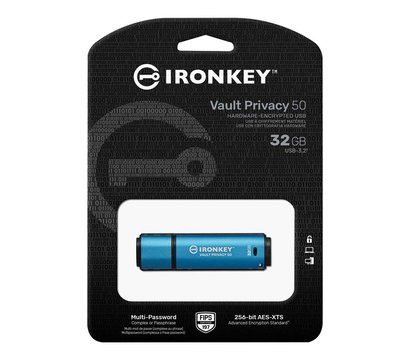 Зображення 3 USB флешка Kingston IronKey Vault Privacy 50 Type-A Blue 32GB USB3.2 - IKVP50/32GB