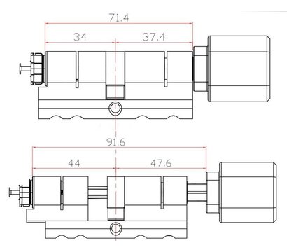 Зображення 10 Автономний замок Seven Lock SL-7774BF Black (35-90мм) для офісів/домів, Колір корпусу: чорний