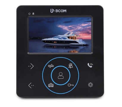 Зображення 3 Домофонний комплект Bcom BD-480 Kit Black сенсорні кнопки, Колір (домофон + панель): чорний + сірий
