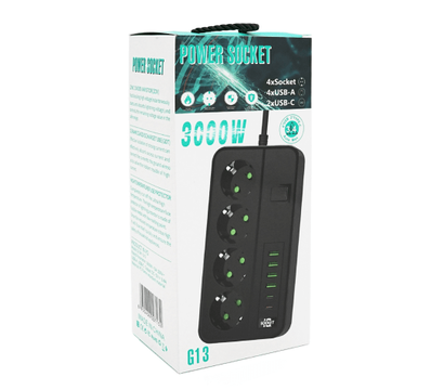 Зображення 3 Мережевий фільтр Voltronic G13 Black 4 розеток