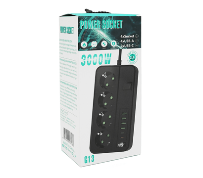 Зображення 3 Мережевий фільтр Voltronic G13H Black 4 розеток