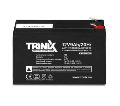 Зображення 2 Гелевий акумулятор Trinix TGL12V9Ah/20Hr Super Charge (44-00074)