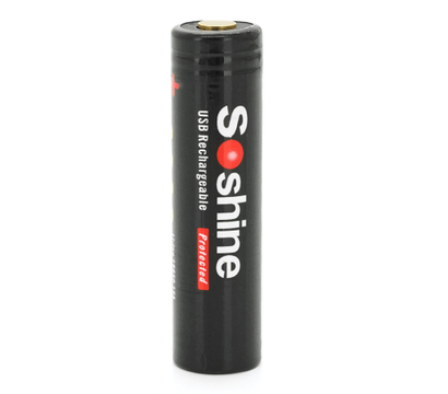 Зображення 3 Акумулятор Soshine 18650USB-3.7-3000 18650 Li-Ion, 3000mAh, Black, Ємність (Аг): 3 А·год