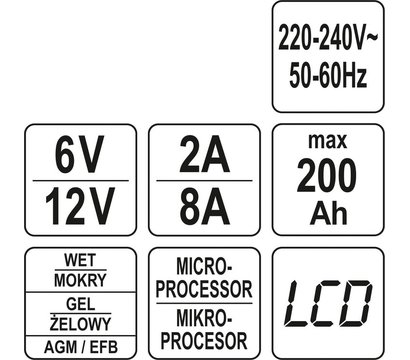 Зображення 5 Зарядка для акумуляторів Yato YT-83001 6V / 12V