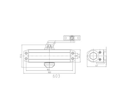 Изображение 9 Доводчик Dortec DT-63 Graphite до 1050 мм, Цвет корпуса: графит
