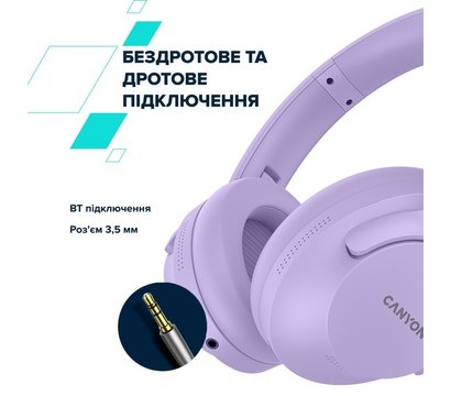 Изображение 6 Bluetooth гарнитура Canyon OnRiff 10 ANC Purple — CNS-CBTHS10PU
