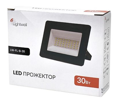 Зображення 3 LED прожектор Lightwell LW-FL-B-30 2400Лм, Потужність: 30 Вт