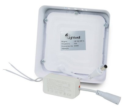 Зображення 2 Світлодіодний LED світильник Lightwell LW-SQ-SRF-6, Потужність: 6 Вт