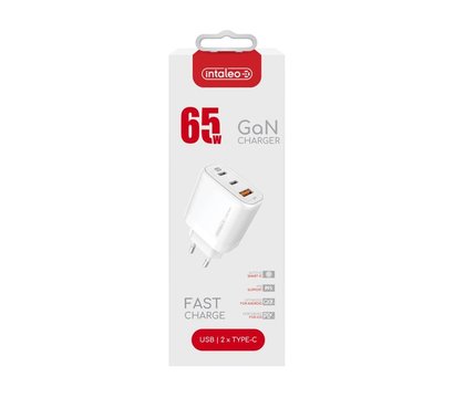 Зображення 2 Зарядний пристрій Intaleo TCG65GAN 2USB-C PD+USB-A QC 3.0 White — 1283126559525