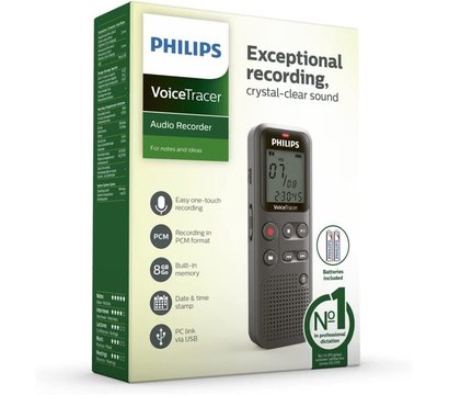 Зображення 3 Диктофон Philips DVT1120 Gray WAV / PCM