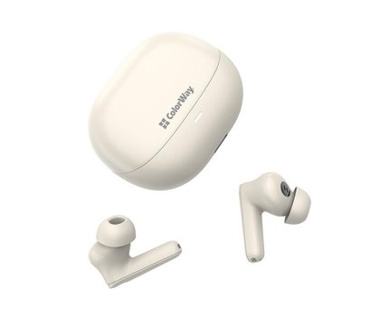 Изображение 2 Bluetooth гарнитура ColorWay Slim TWS-1 Earbuds Long Life Beige — CW-TWS1BE