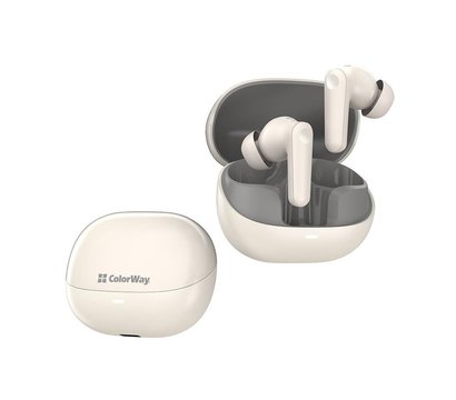 Изображение 3 Bluetooth гарнитура ColorWay Slim TWS-1 Earbuds Long Life Beige — CW-TWS1BE
