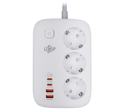 Зображення 2 Мережевий фільтр LogicPower F65WG4 (30325) 3 розеток