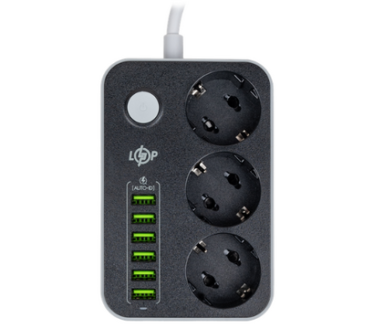Изображение 3 Сетевой фильтр LogicPower F24U6 (30327) 3 розеток
