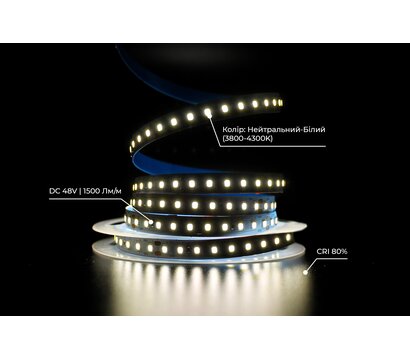 Зображення 4 LED стрічка Prolum SG 2835-120 IP20 48V 2800-3200К, warm white на 1500 Лм