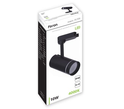 Зображення 3 LED світильник Feron AL106 10W 4000К IP40 Black алюміній