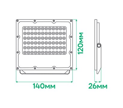 Зображення 2 LED прожектор Ardero LL-3030ARD Pro 30Вт 6500K IP65 Grey на 30 Вт
