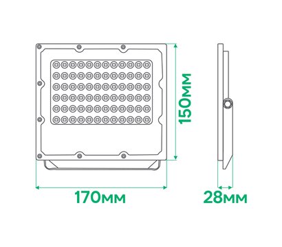 Зображення 2 LED прожектор Ardero LL-3050ARD Pro 50Вт 6500K IP65 Grey 6000Лм