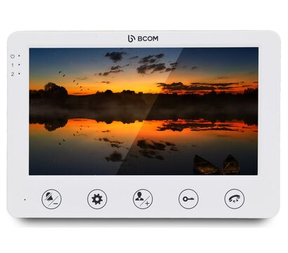 Зображення 2 Домофонний комплект Bcom BD-710S Kit сенсорні кнопки, Колір (домофон + панель): білий + срібний