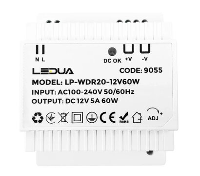 Изображение 3 Блок питания Ledua LP-WDR20-12V60W на 12V DC