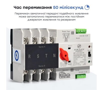 Изображение 10 Блок ввод резерва Kraft Energy KRF-ATS125A/4p (51-00106)
