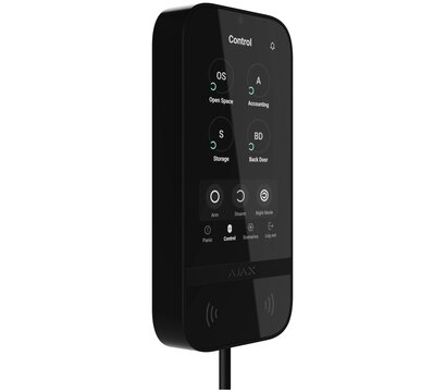 Изображение 2 Клавиатура Ajax KeyPad TouchScreen Fibra Black, Цвет: черный