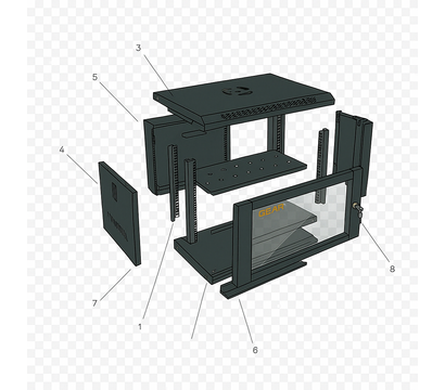Зображення 2 Комутаційна шафа Gear 12U, GWMSN-12U-600-450, Висота: 12U