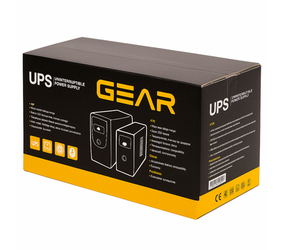 Изображение 2 ИБП Gear GU-1200PLCD 1200 ВА, Выходная мощность (Вт): 720 Вт