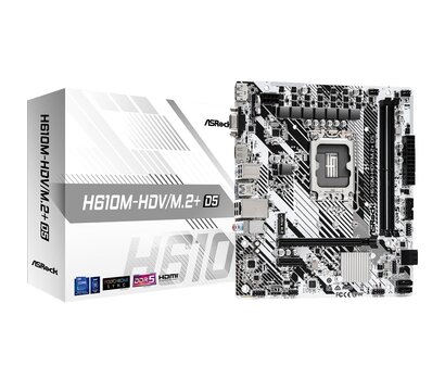 Зображення 2 Материнська плата ASRock H610M-HDV/M.2+ D5 (s1700, Intel H610)