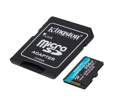 Зображення 2 Карта пам`яті Kingston Canvas Go! Plus microSDXC 256GB UHS-I/U3 Class 10 + SD-адаптер - SDCG4/256GB