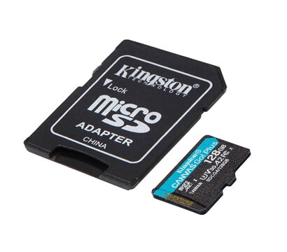Изображение 2 Карта памяти Kingston Canvas Go! Plus microSDXC 128GB UHS-I/U3 Class 10 + SD-адаптер - SDCG4/128GB