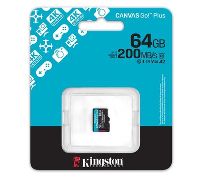 Зображення 3 Карта пам`яті Kingston Canvas Go! Plus microSDXC 64GB UHS-I/U3 Class 10 - SDCG4/64GBSP