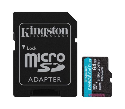 Зображення 3 Карта пам`яті Kingston Canvas Go! Plus microSDXC 64GB UHS-I/U3 Class 10 + SD-адаптер - SDCG4/64GB