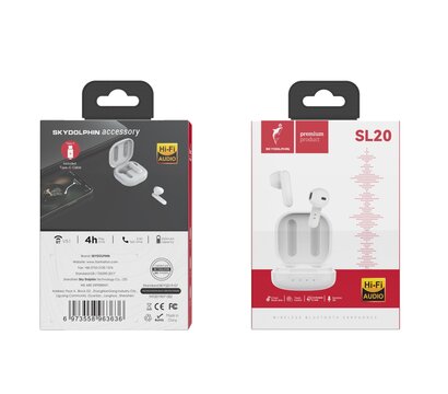 Зображення 2 Bluetooth гарнітура SkyDolphin TWS SL20 White - SDBTE-000183