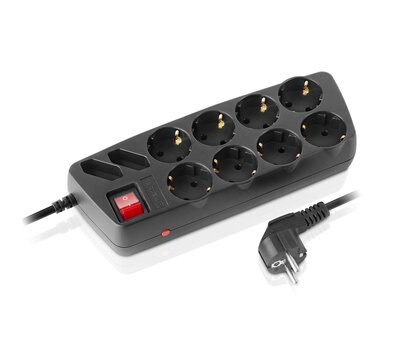 Изображение 2 REAL-EL RS-10 Protect 1.8м Black 10 розеток
