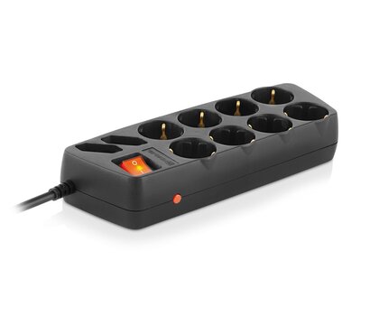 Изображение 3 REAL-EL RS-10 Protect 1.8м Black 10 розеток